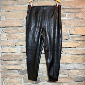 Abercrombie & Fitch Vegan Leather Leggings Black High Rise Zip Size XL